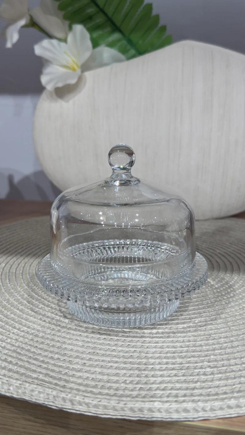 Zuckerdose aus Glas mit Deckel
