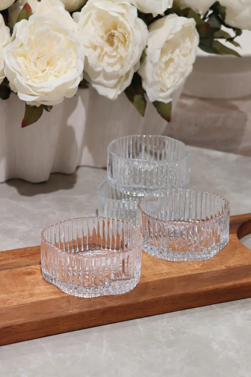 6er Glasschalen Set Wavy Ripple