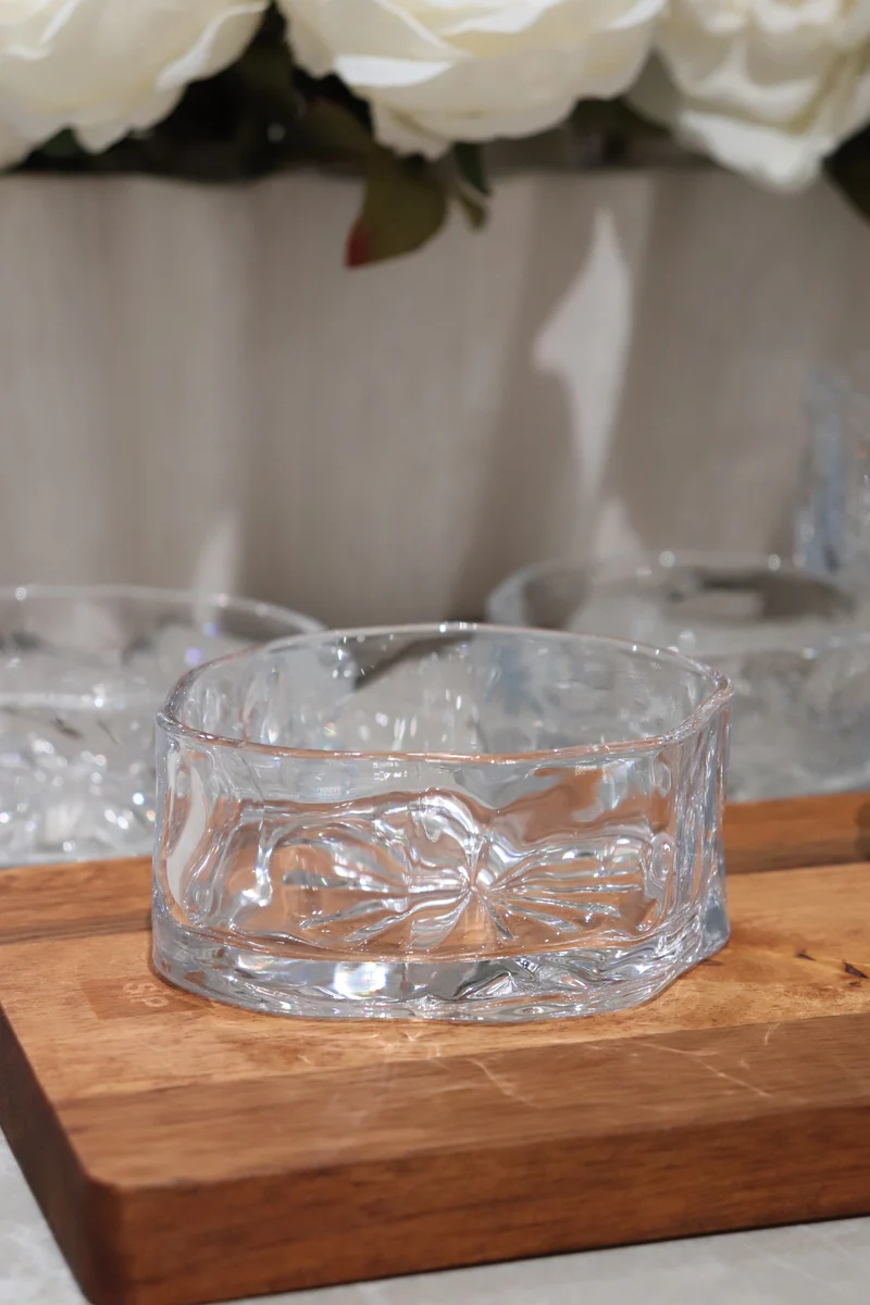 6er Glasschalen Set Wave Clear 10cm