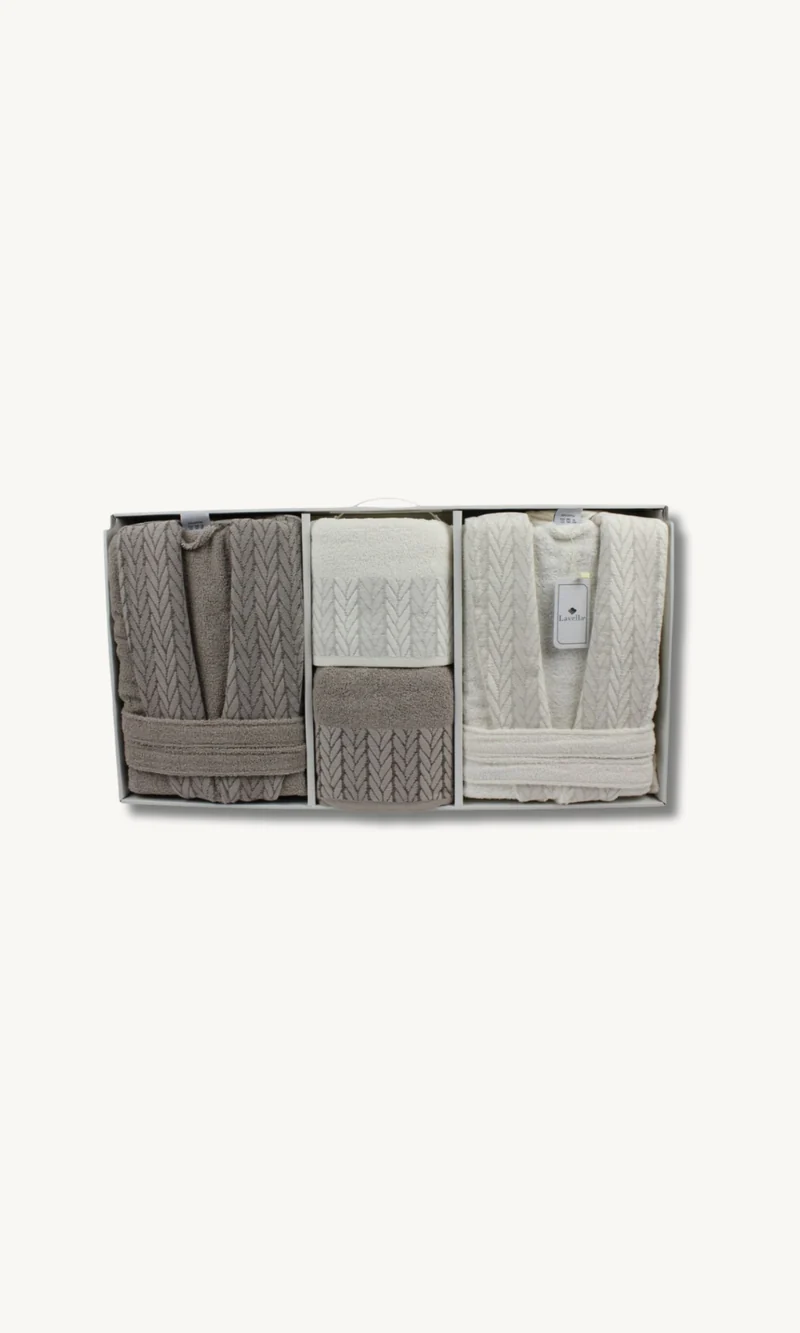 Sena Beige/Creme Bademantelset 6 teilig