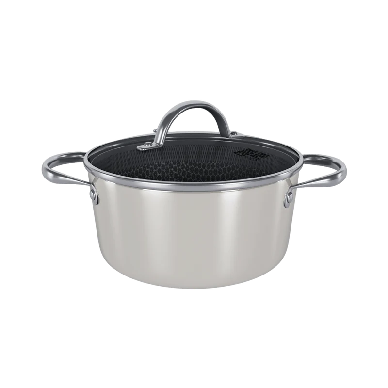 Cook & Pan - Honey Go Ivory Kochtopf 20 cm mit Glasdeckel