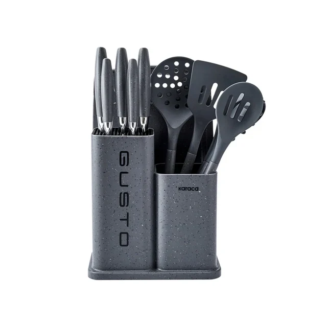 Karaca Gusto Grey Messerset und Serviceset 12 teilig