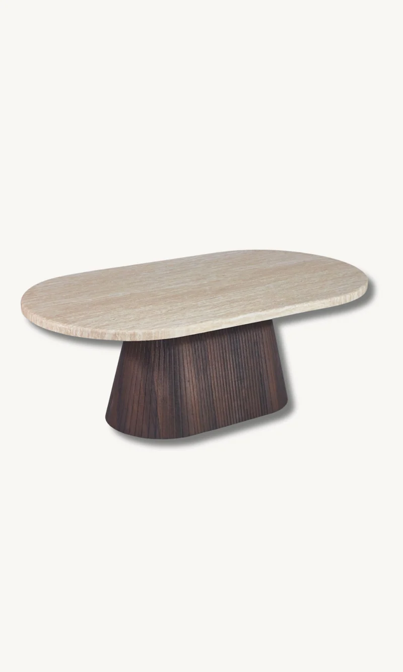 Desio Travertin Braun Couchtisch 130x70cm