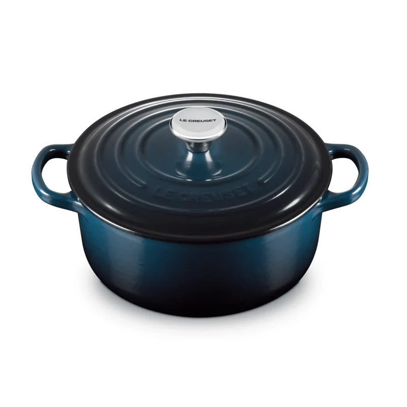 Le Creuset - Runder emaillierter Gusseisen-Schmortopf - Nachtblau - 24 cm