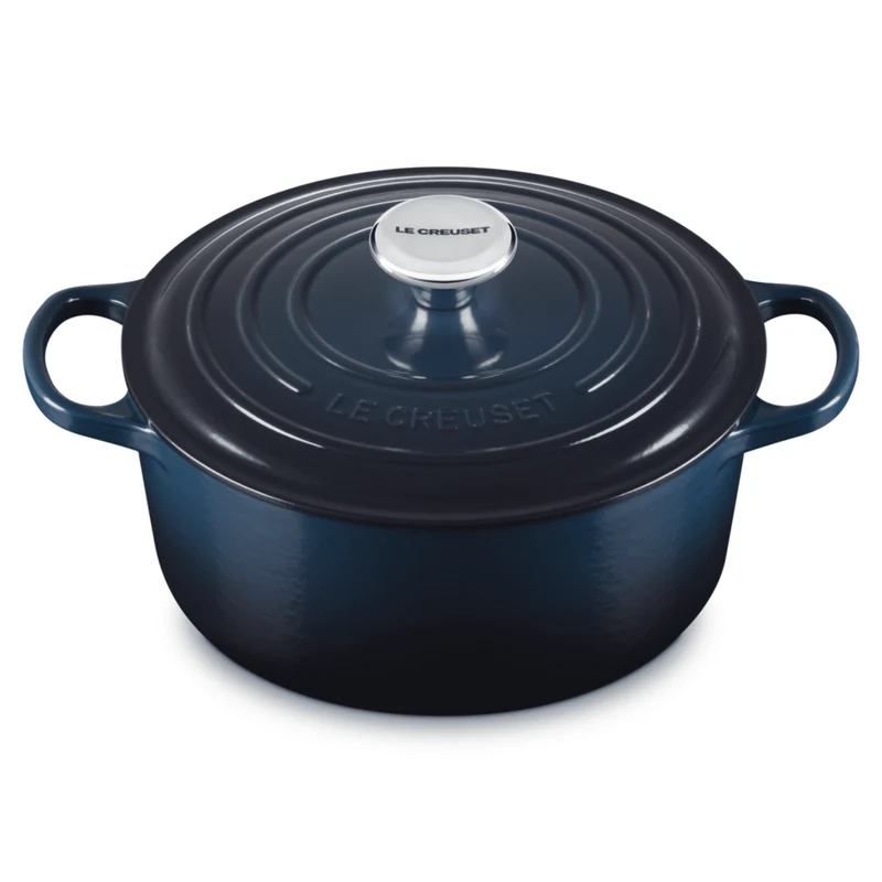 Le Creuset - Runder emaillierter Gusseisen-Schmortopf - Nachtblau - 28 cm