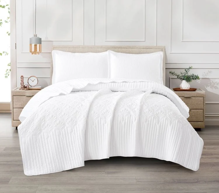 Nilufer Weiss Tagesdecke Set 3 teilig 260x240cm
