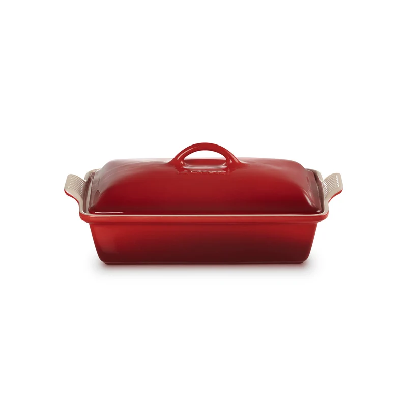Le Creuset - Rechteckige Auflaufform mit Deckel 33cm Kirschrot