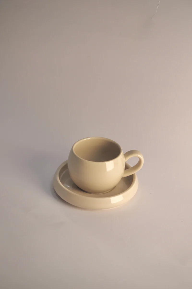 Bondy Beige Mokkatassenset 4 teilig für 2 Personen