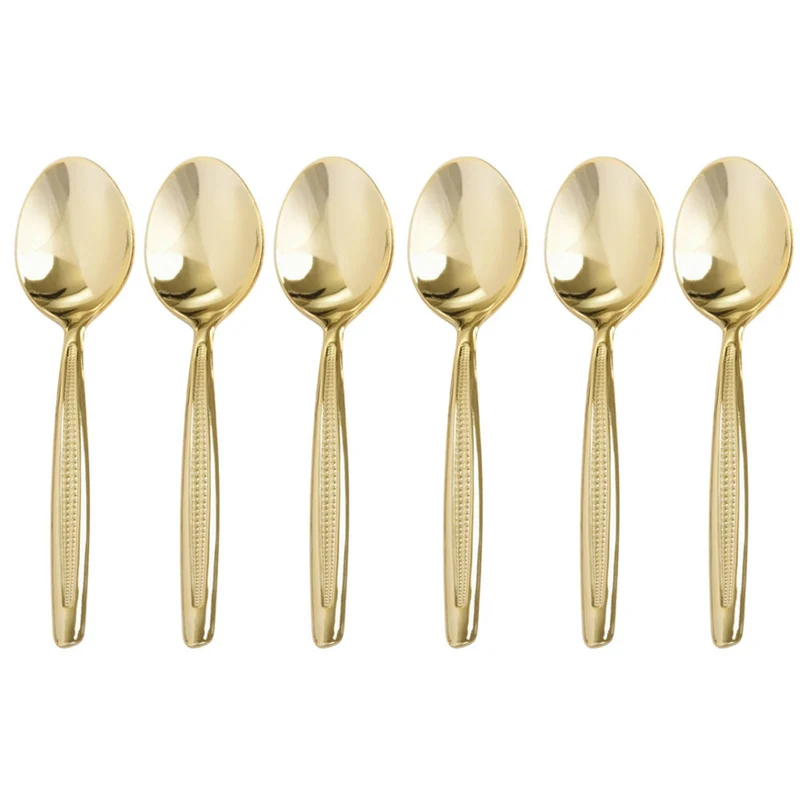 6 Stück Teelöffel Goldfarben