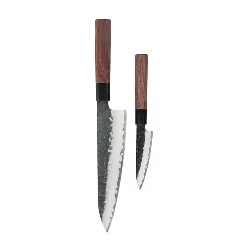 Shinrai Knives – Kurayami 2-teiliges Damastmesser-Set – Kochmesser + Schälmesser