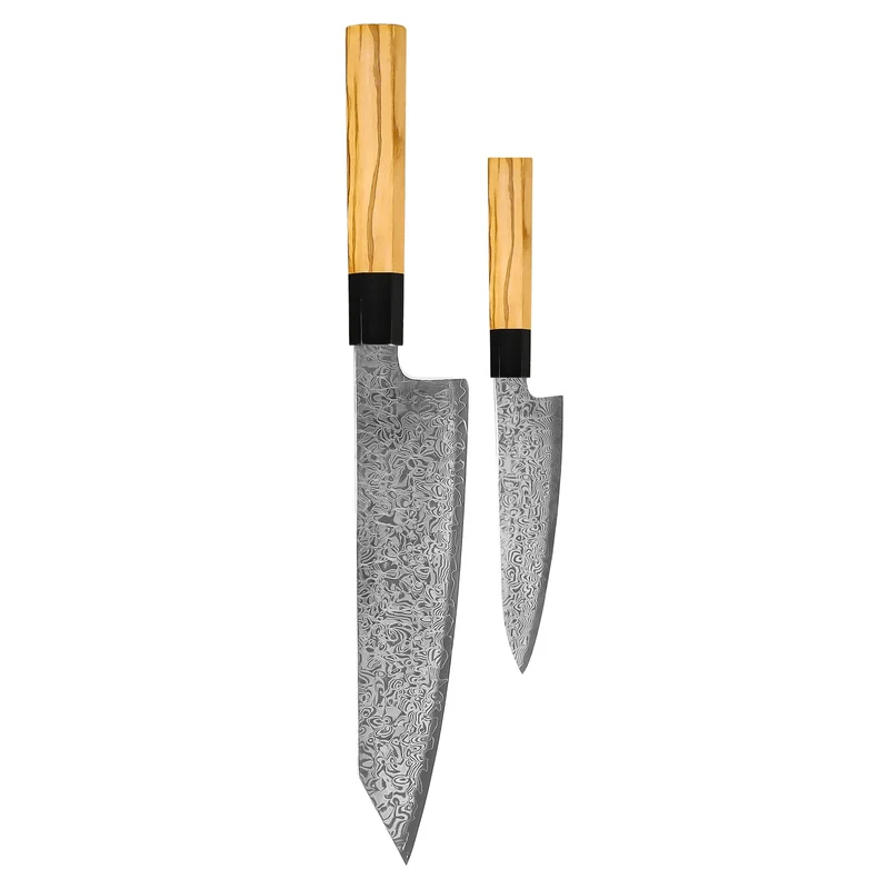 Shinrai Knives – Takumi Kaza 2-teiliges Damastmesser-Set – Kiritsuke + Gemüsemesser