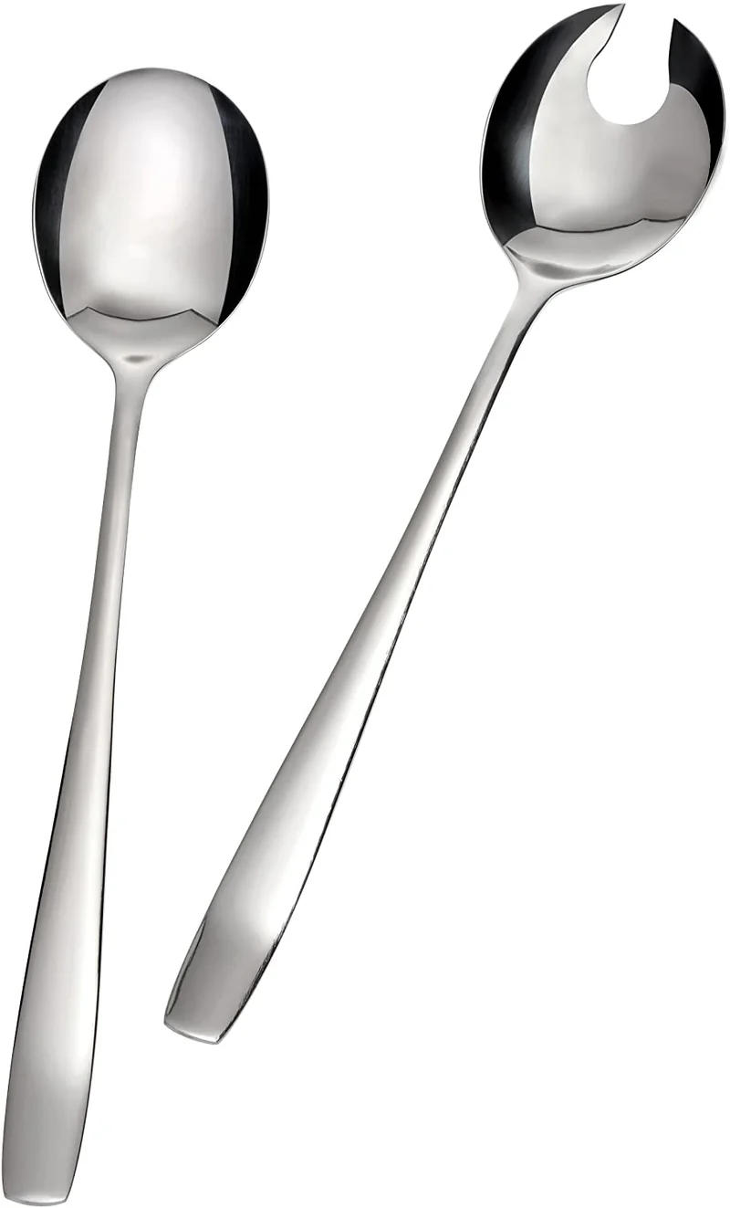 Edelstahl Salatbesteck Silber 2 teilig