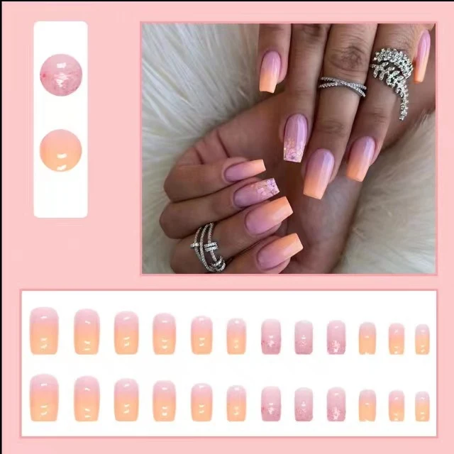 Elegante Ombre Press-on-Nagelerweiterungen Karnz