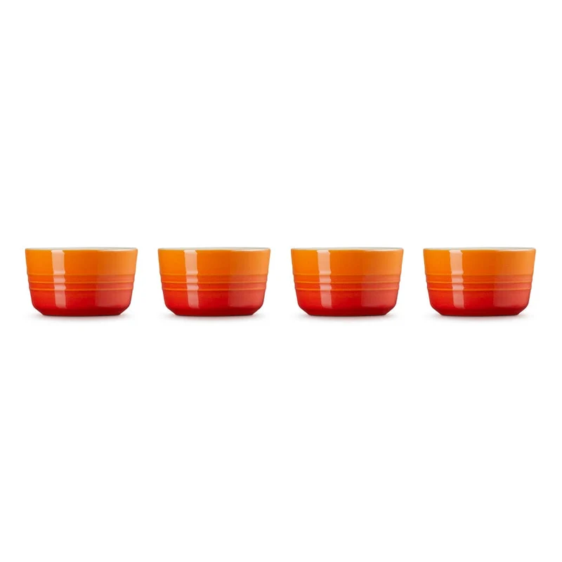 Le Creuset - 4er Set Mini-Förmchen Orangerot 7,8cm 0,1l