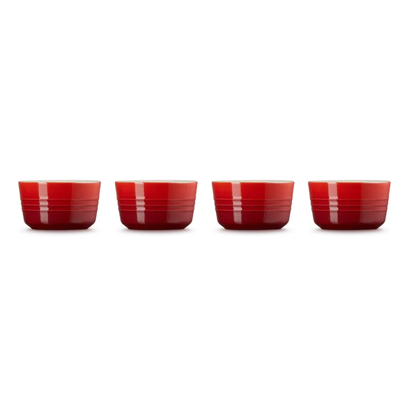 Le Creuset - 4er Set Mini-Förmchen Kirschrot 7,8cm 0,1l