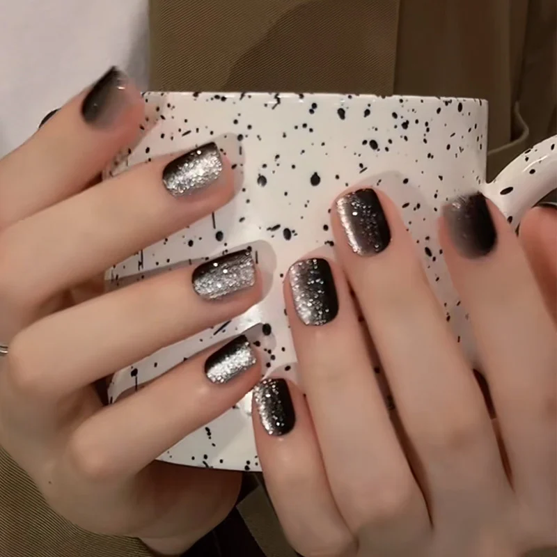 Glamourös Glitter Ombre Press-On Nägel Karnz