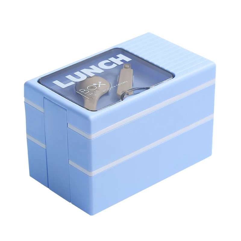 MehrschichtigeLunchbox mit integriertem Besteck