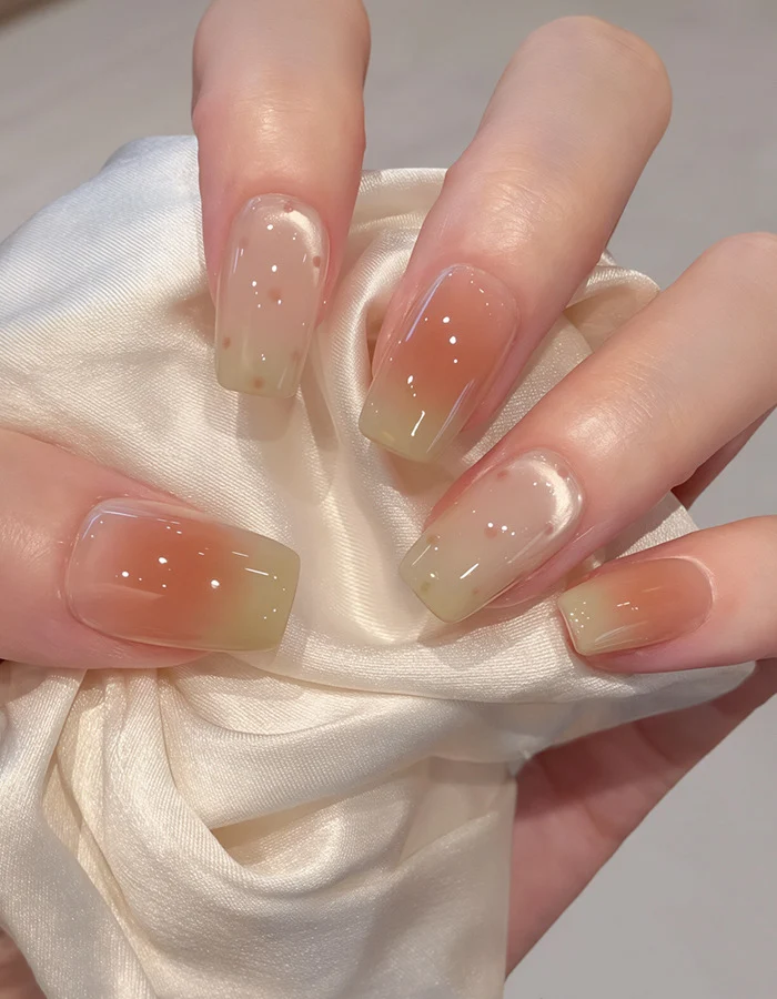 Elegante quadratische Gel Press-On Nägel Karnz