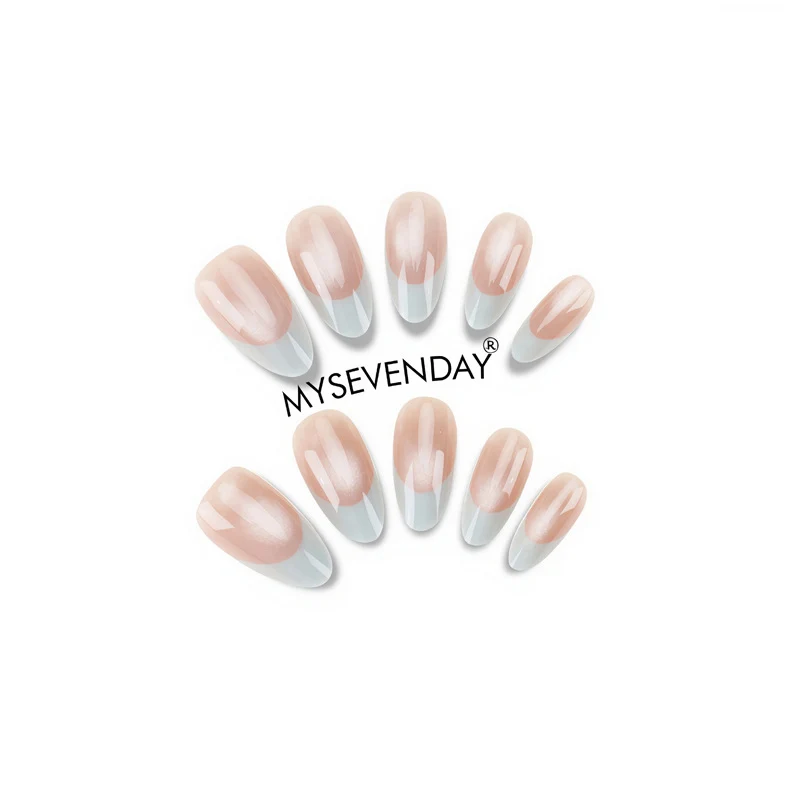 Elegante Press-On Nagelset mit French Tip Design Karnz