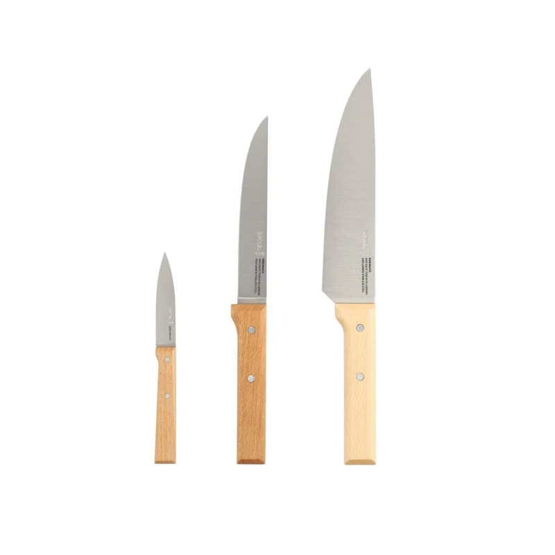 Opinel - 3-teiliges Messerset, Opinel Parallèle, Edelstahl/Holz