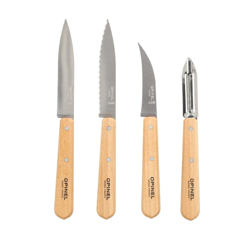 Opinel - Les Essentiels 4-teiliges Messerset klein - Buchenholz