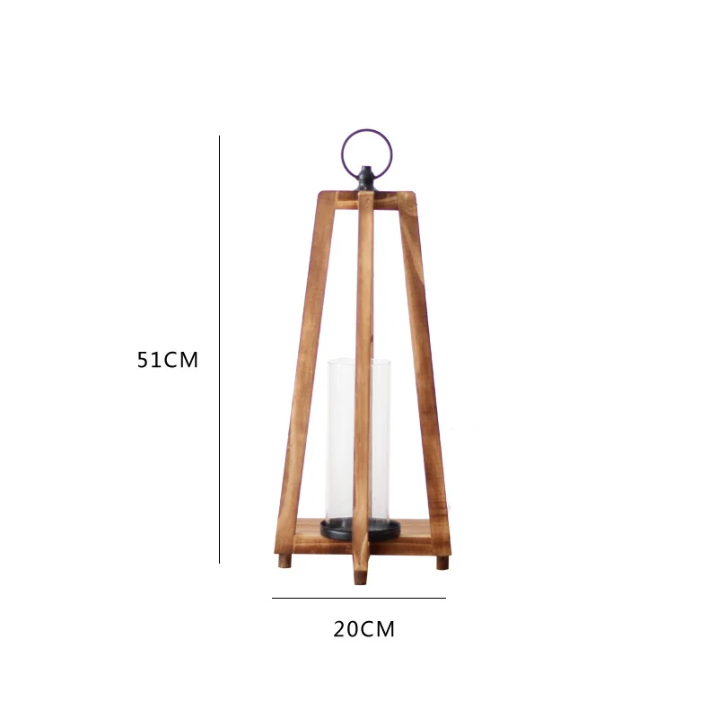 Elegante Laterne aus Holz und Glas Karnz