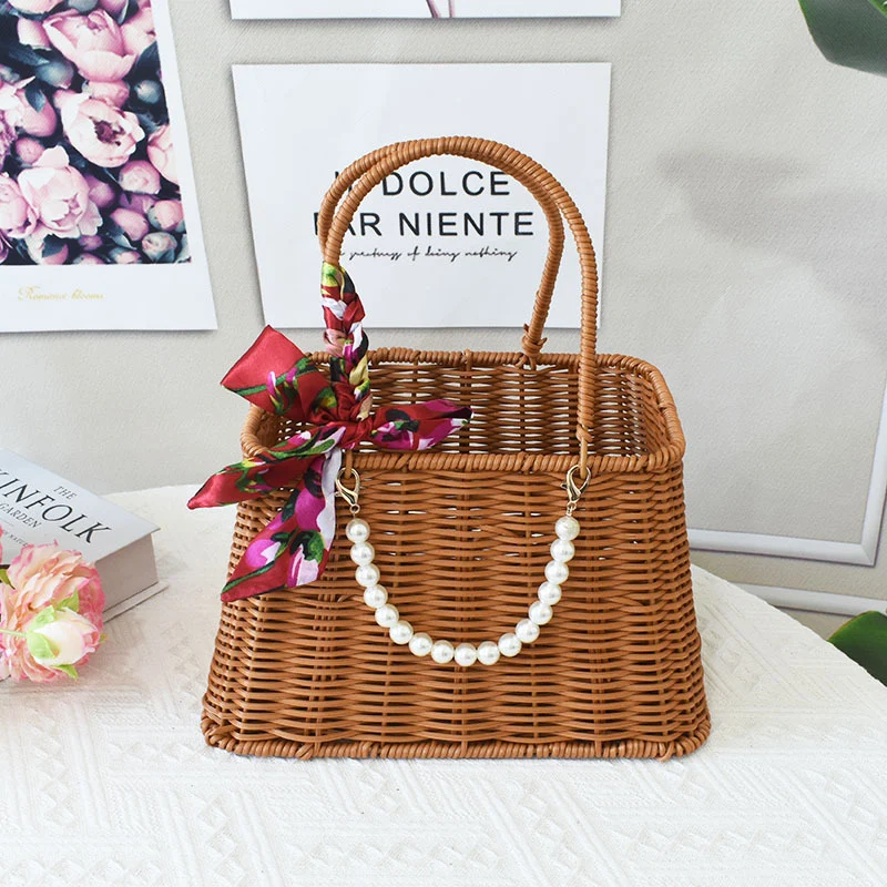 Elegante Handgefertigte Rattan Tragetasche Karnz