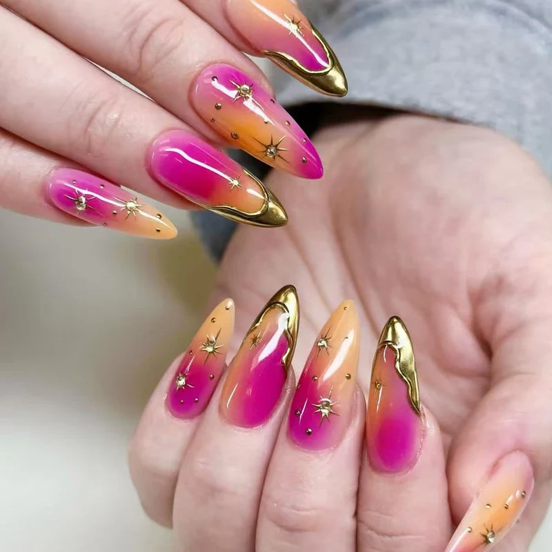 Glitzerndes Gradient Stiletto Nagelkunst Set Karnz