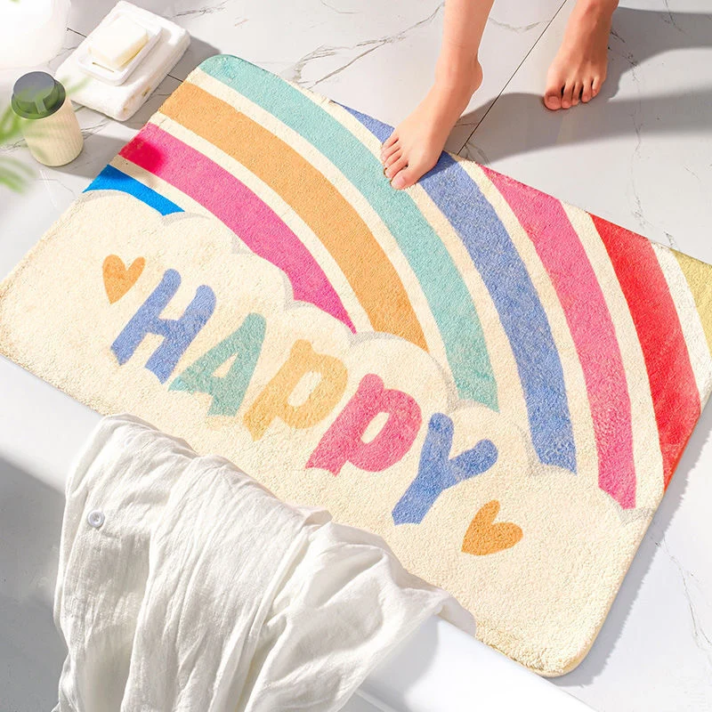 Plüsch Bunte Regenbogen Badmatte
