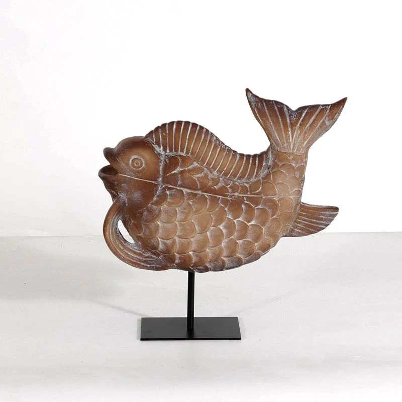 Verspielt Fisch Dekorative Skulptur