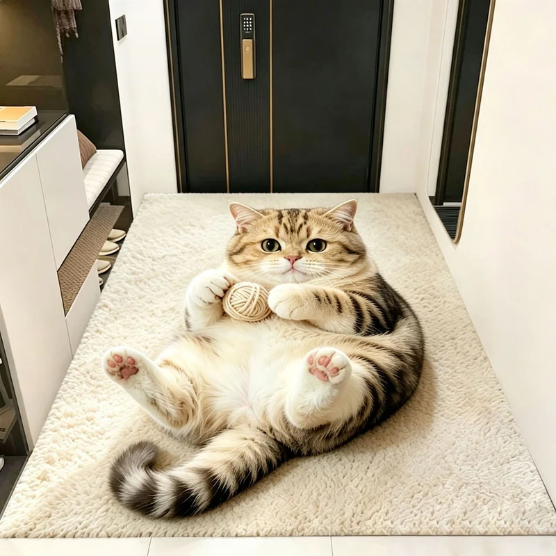 Plüsch Katzen-Themen Teppich