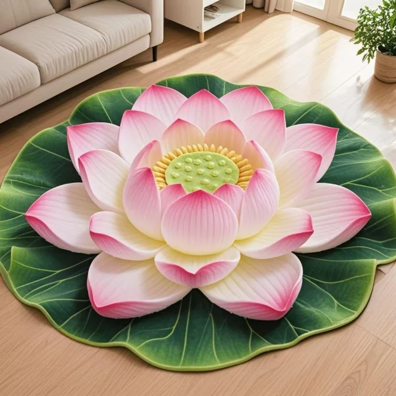 Lotusblumenförmiger dekorativer Teppich