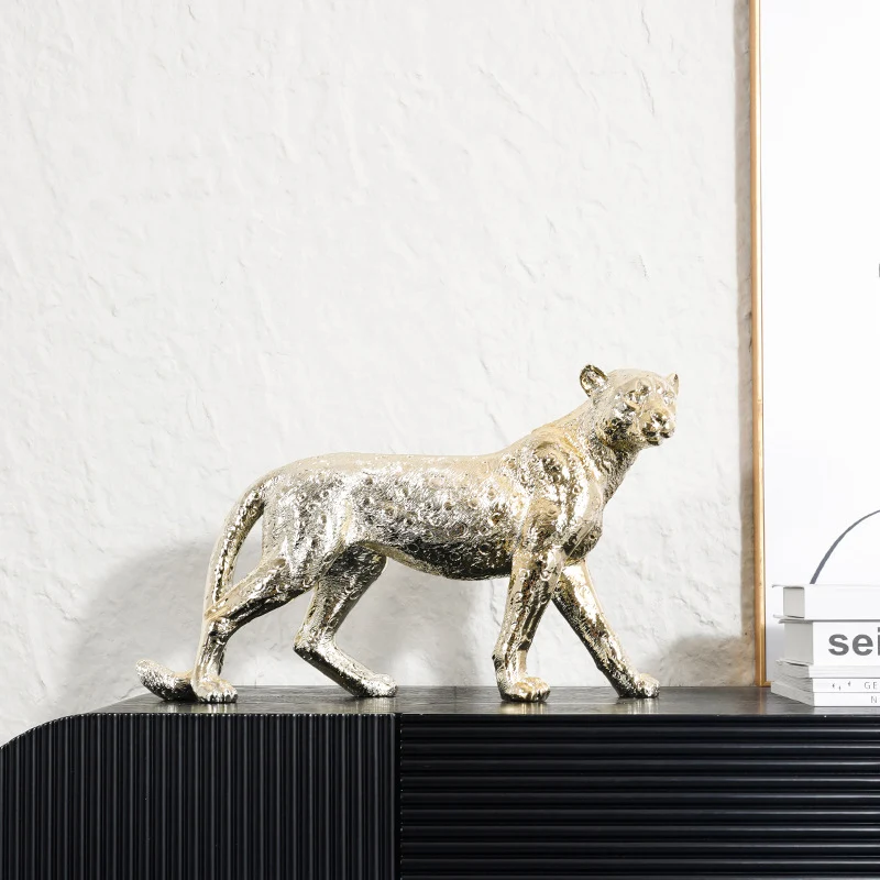Dekorative Gold Leopard Skulptur