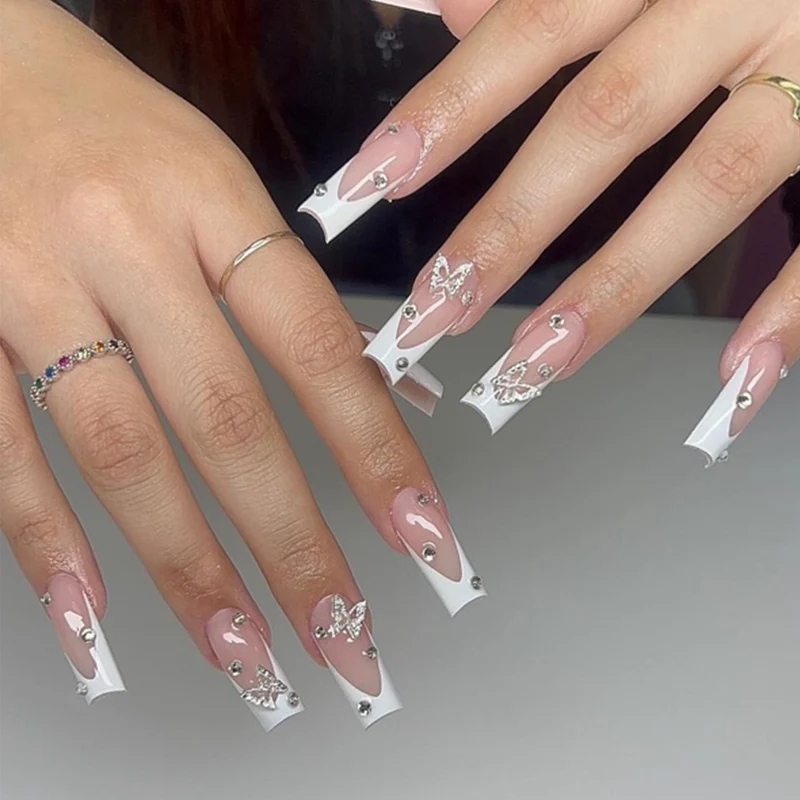 Elegante Stiletto Acryl Nagelkunst Verlängerungen Karnz