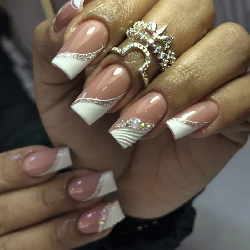 Elegante französische Spitze Acryl-Nagelverstärkungen Karnz