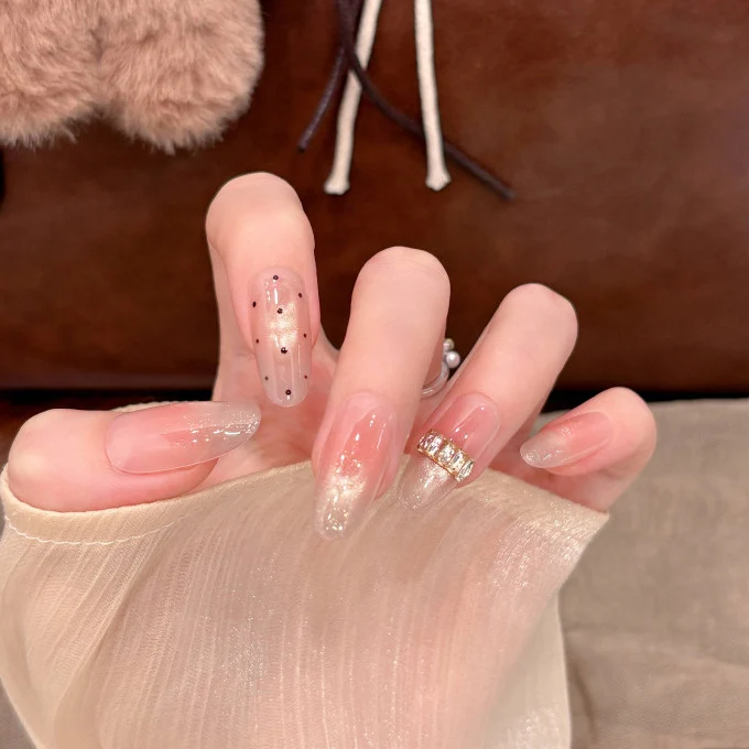 Dekorative Glitter Ombre Press-On Nägel Karnz