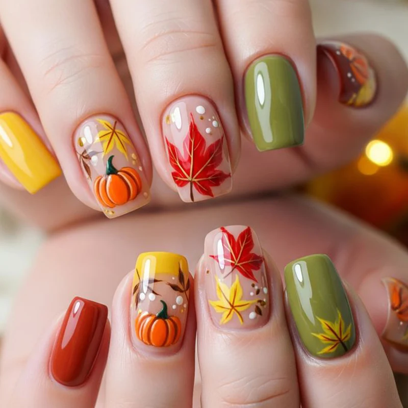 Künstlerisches saisonales Nagelkunstdesign Karnz
