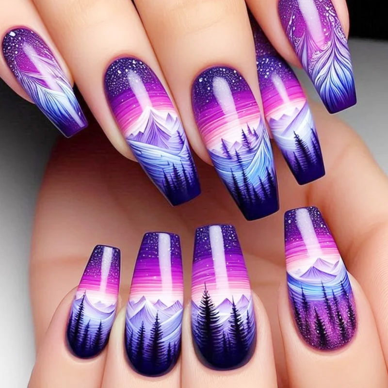 Künstlerisches Farbverlauf-Nail-Art-Design Karnz
