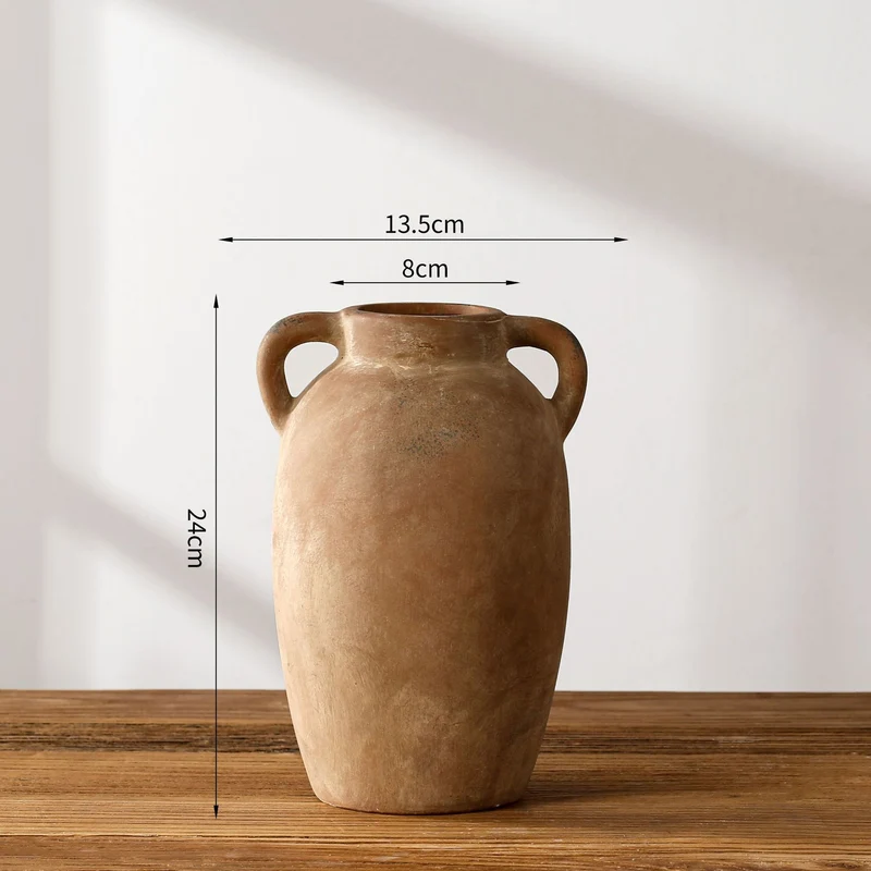Rustikale Terrakotta Vase Karnz