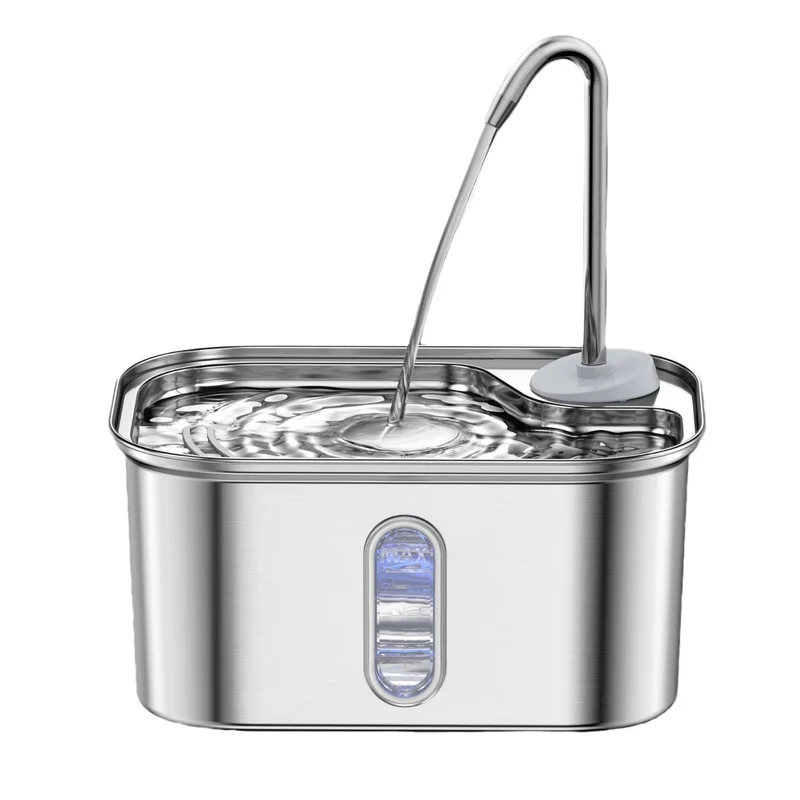 Edelstahl-Katzenbrunnen, 2,8 L, USB, mit Filtration