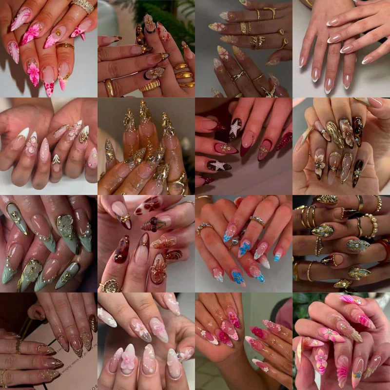 Glamouröse Texturierte Acryl-Nagelvergrößerungen Karnz
