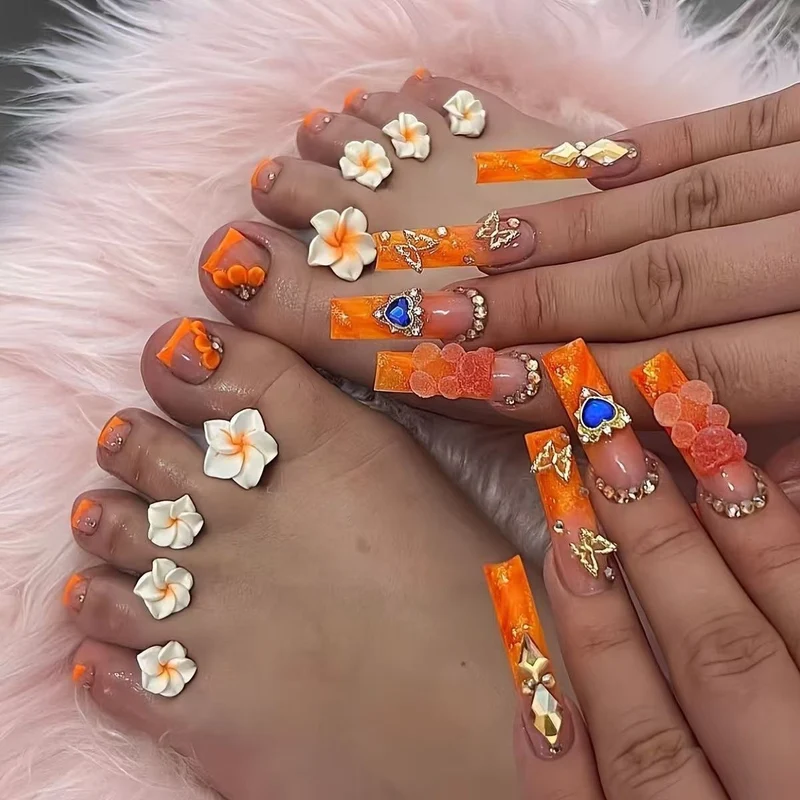 Blumenmuster Nagelkunstset Karnz