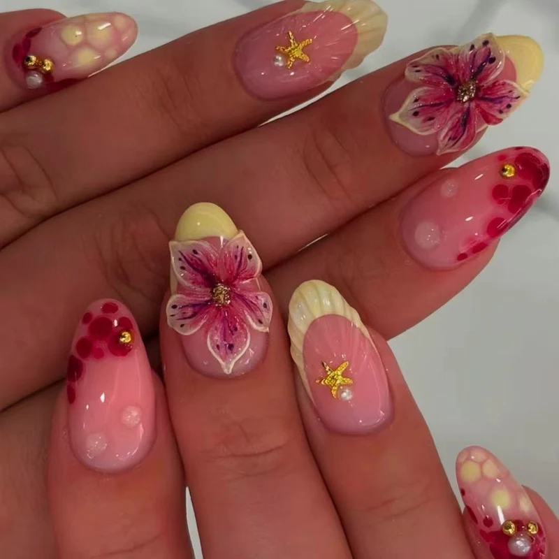 Blumeninspirierten 3D Nagelkunstverlängerungen Karnz