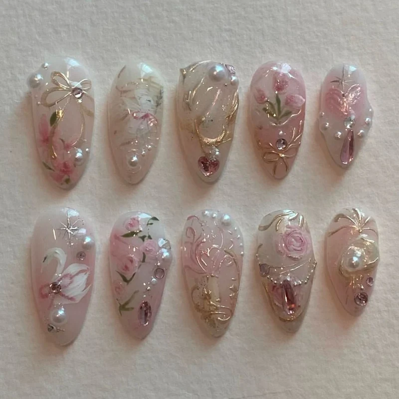 Floral Art Press-On Nail Set Karnz