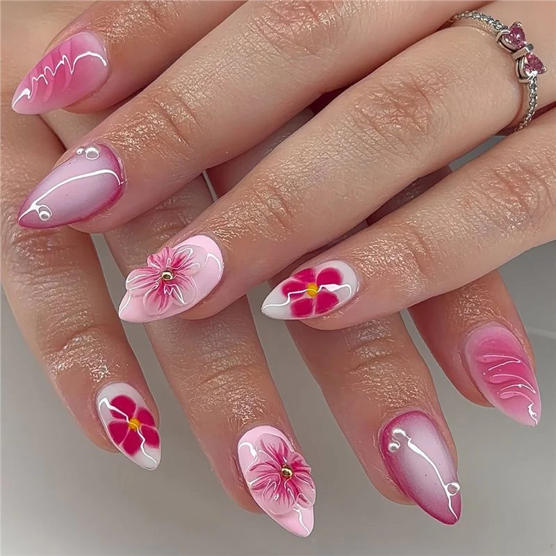 Floral Acryl Nagelkunst Set Karnz