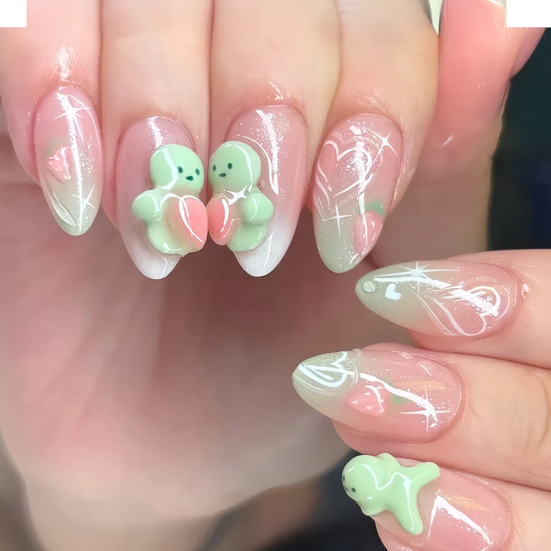 Künstlerische 3D-Gel-Nagelkunst Karnz