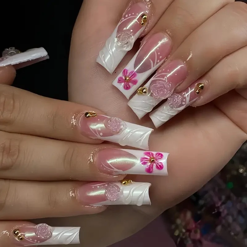 Elegante florale Acryl-Nagelverstärkungen Karnz 1789447194