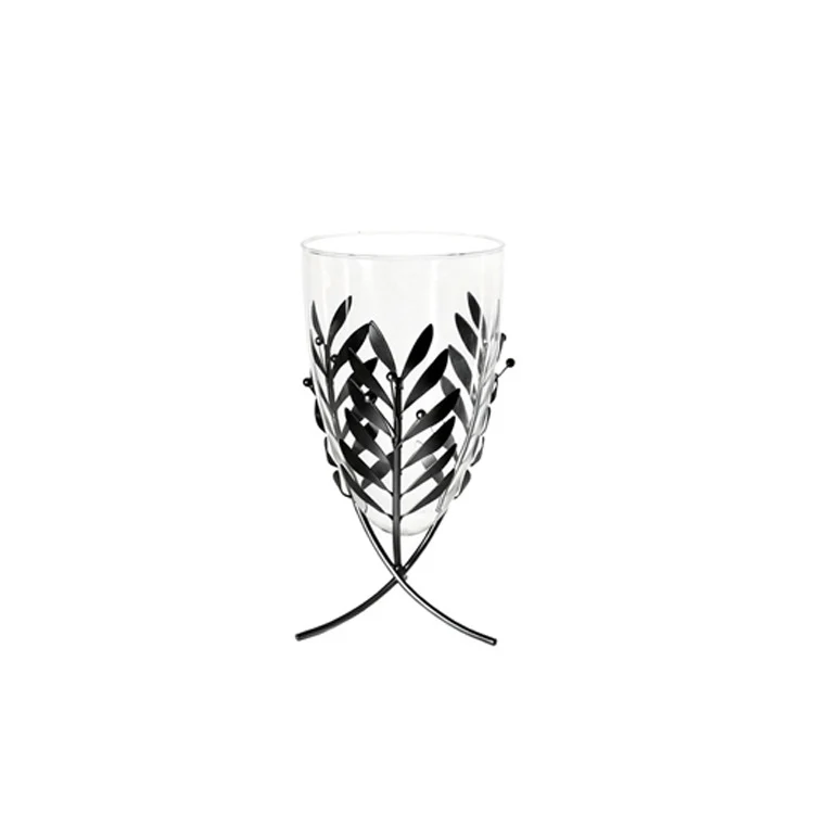 Elegante Blattmuster dekoratives Glas