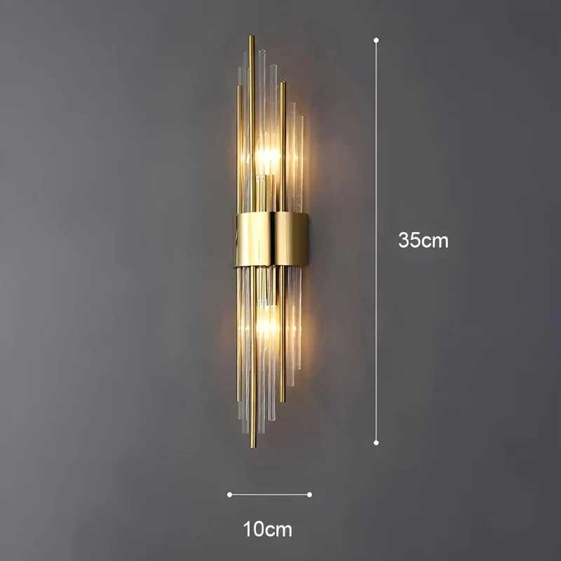 Wandleuchte mit Kristalleffekt – Elegantes Design mit goldenen Akzenten