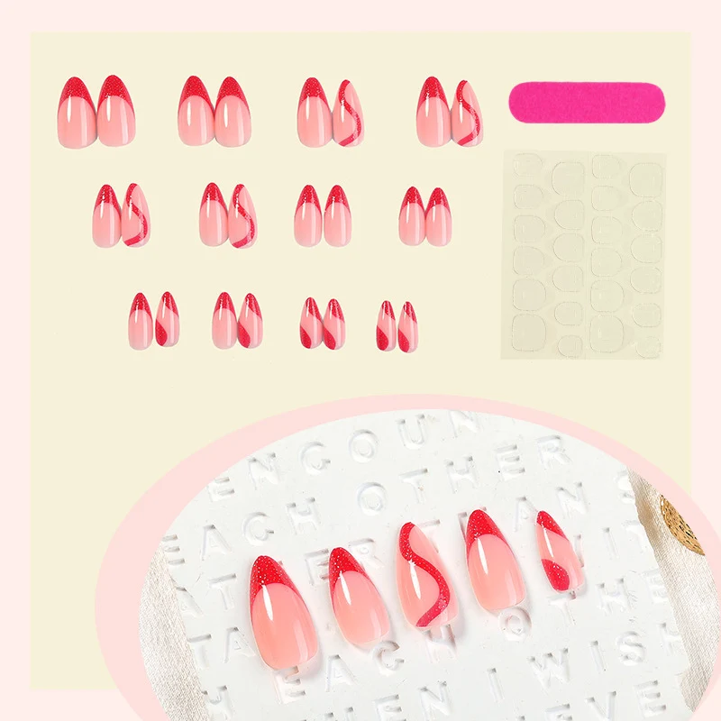 Kunstnagelset mit modernen Spitzen und Glitzerakzenten Karnz